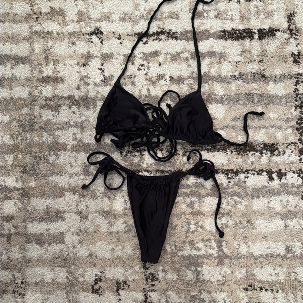 Frankie's Bikinis X Alo Black Swimwear Bikini